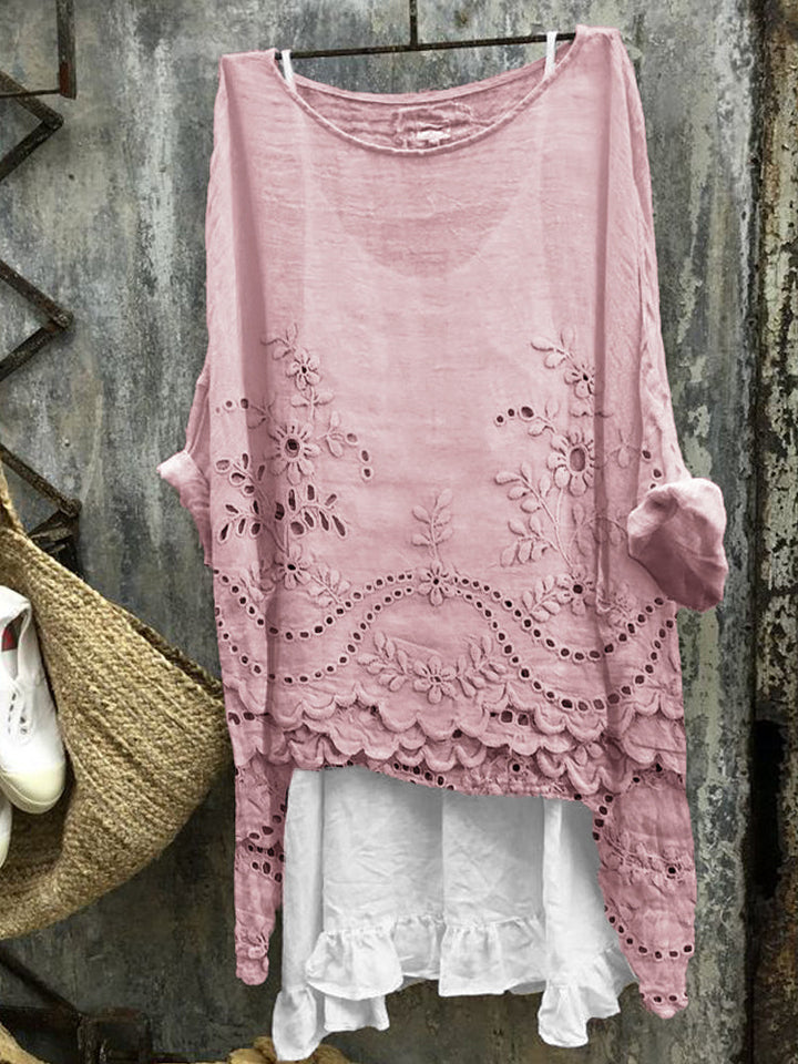 MAYLORA - Bluse mit zweilagigem Saum