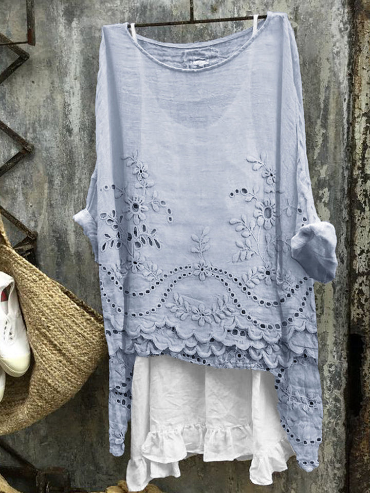 MAYLORA - Bluse mit zweilagigem Saum