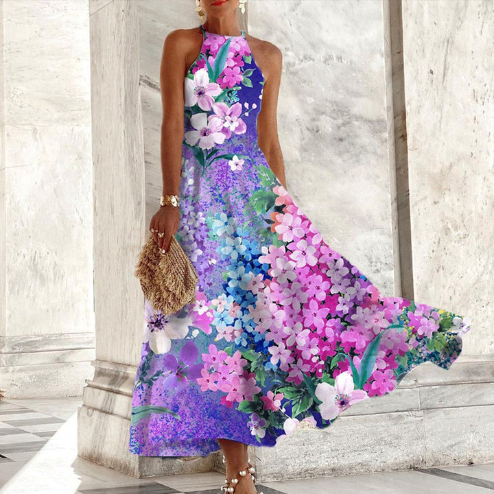 Eileen - Blumen-Midikleid mit Halterkragen