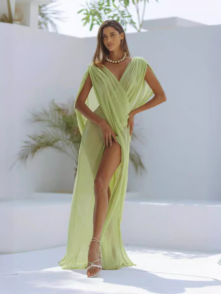 Phoenix - Ärmelloses Strandkleid aus luftiger Spitze