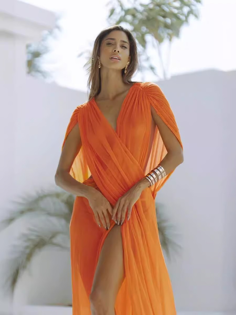 Phoenix - Ärmelloses Strandkleid aus luftiger Spitze