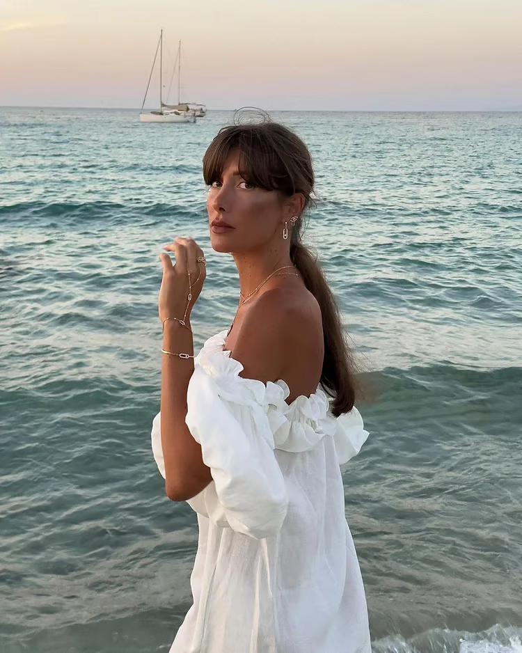 Sofia - Off-Shoulder Leinenkleid