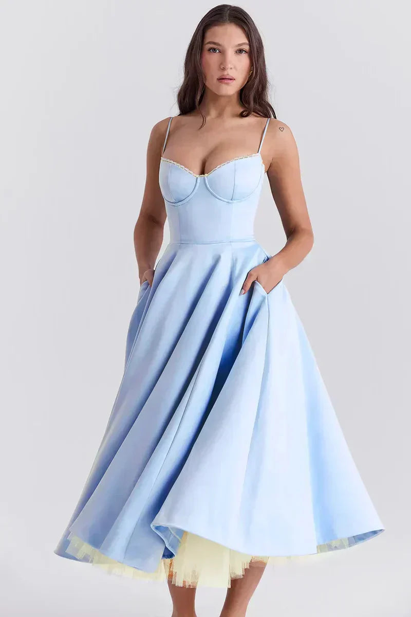 Minerva - Elegantes Spaghetti-Trägerkleid für kleine Prinzessinnen