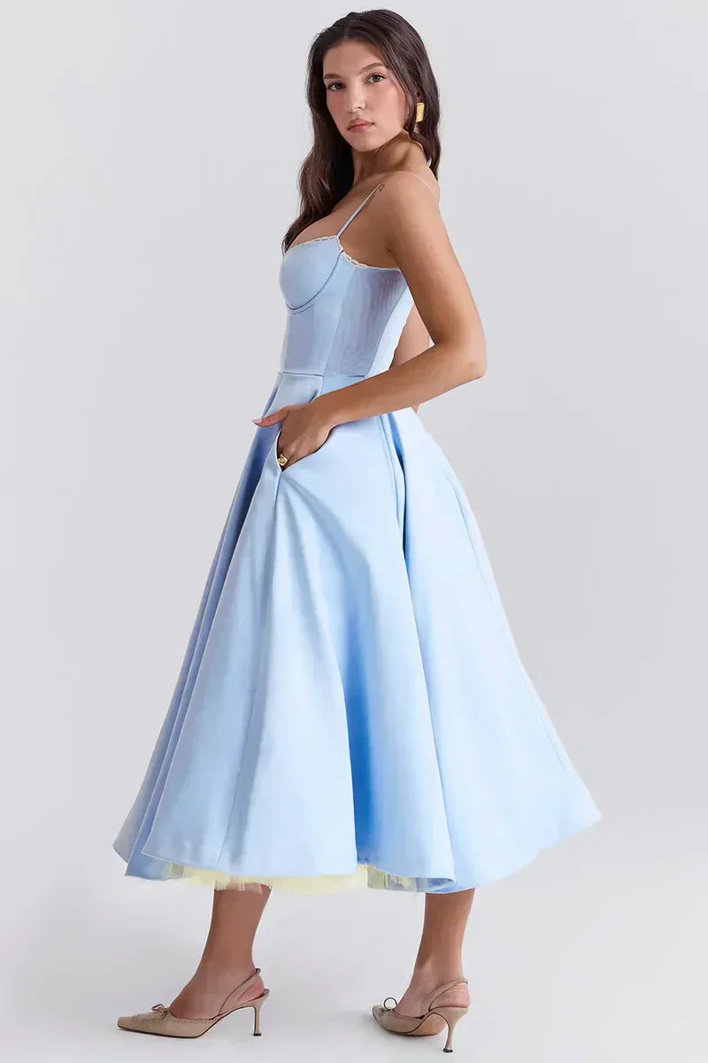 Minerva - Elegantes Spaghetti-Trägerkleid für kleine Prinzessinnen