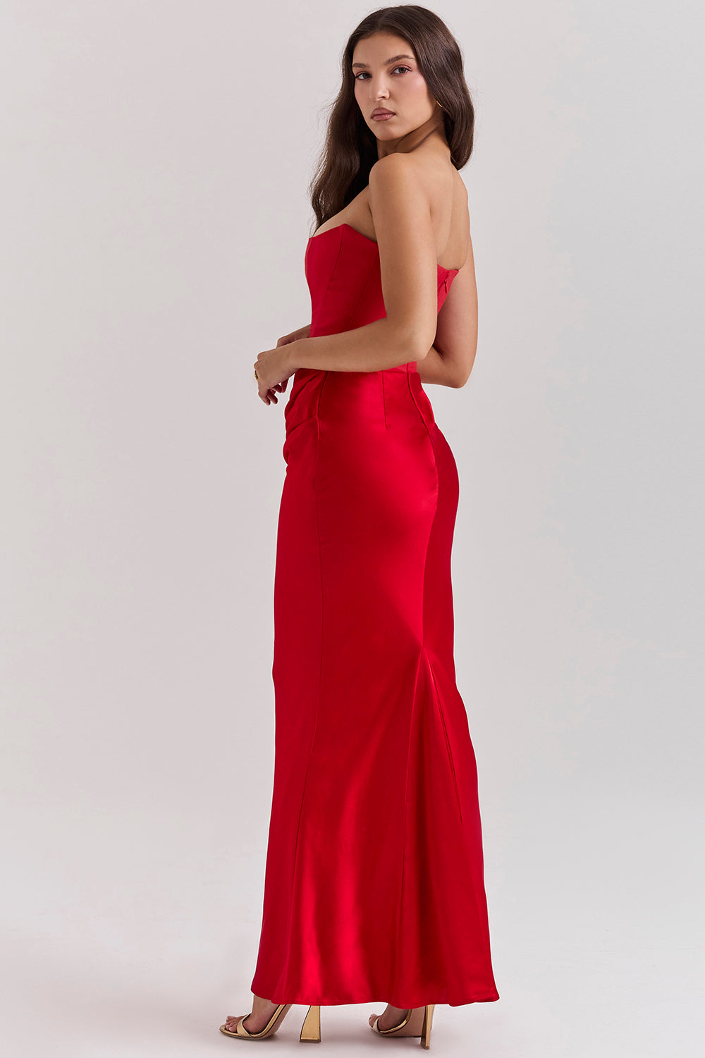 MAYLORA™ | Satin Kleid in taillierter Sanduhr-Form