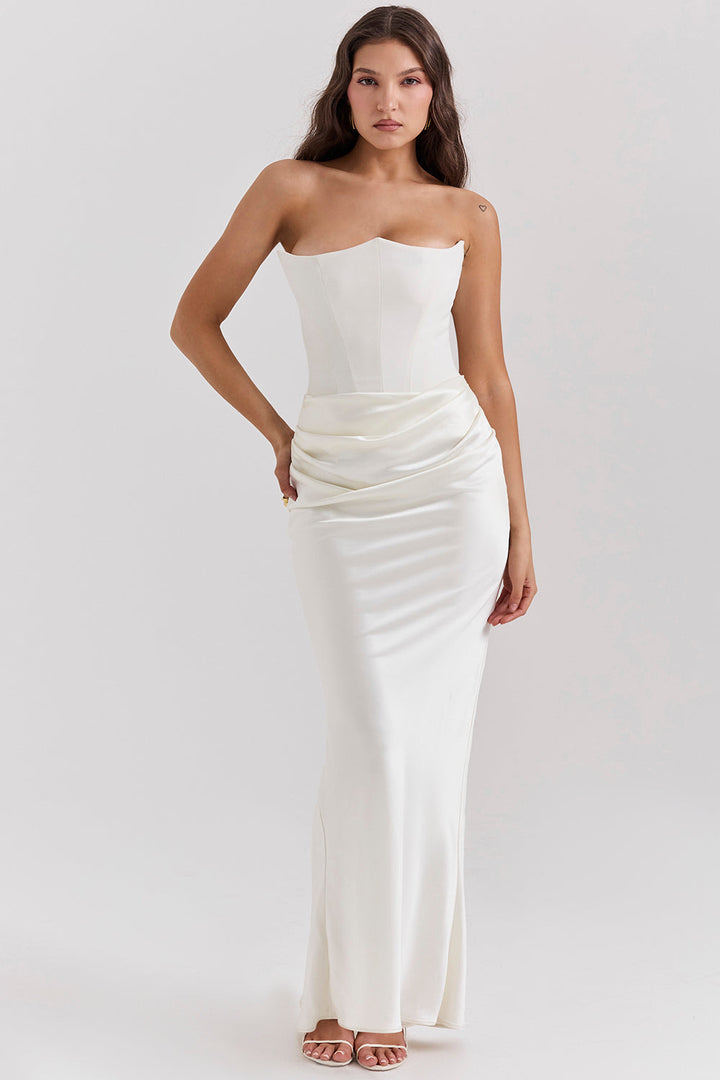 MAYLORA™ | Satin Kleid in taillierter Sanduhr-Form