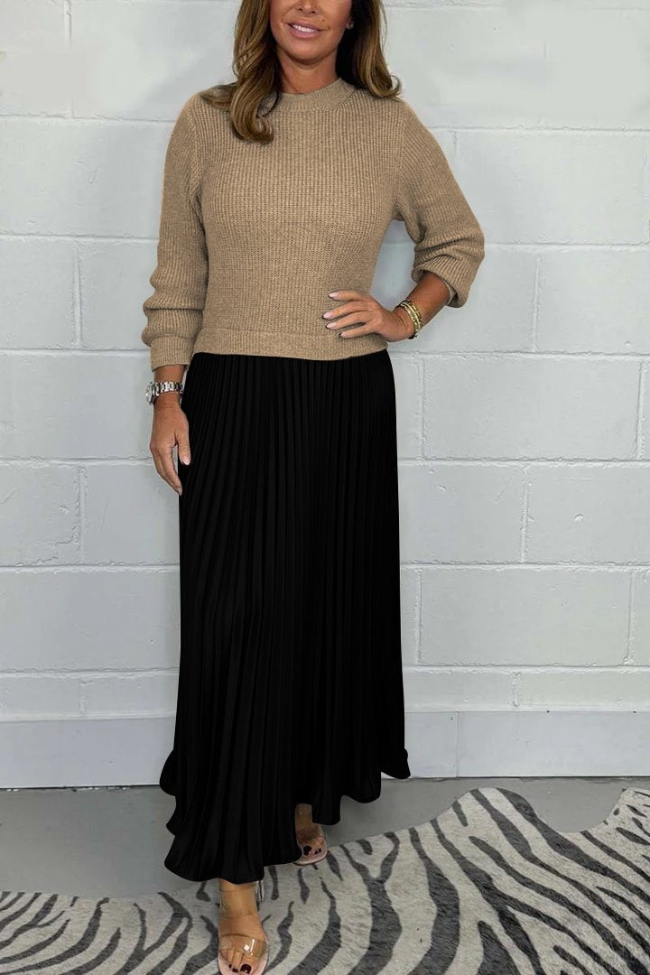 MAYLORA™ | Stilvolles Set aus Pullover und plissiertem Rock