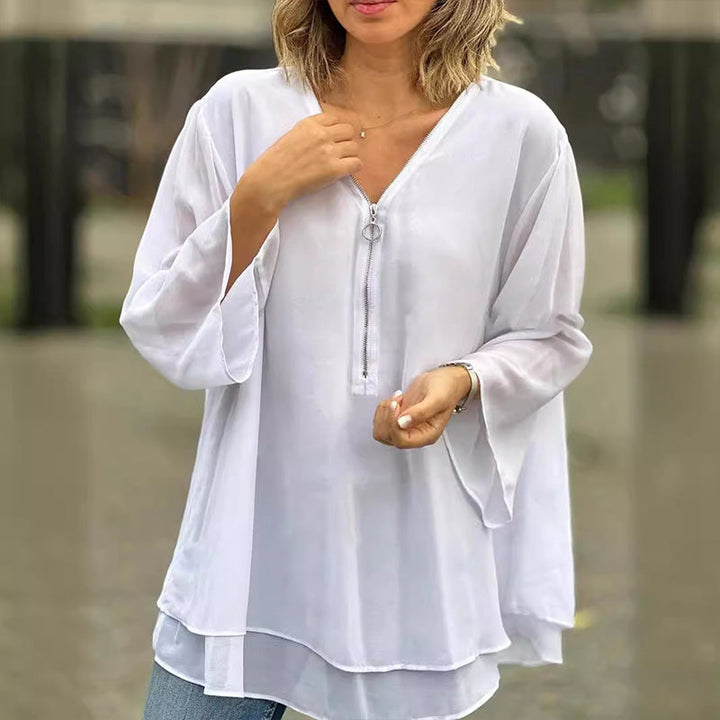Heidi™ - V-Neck Zip Top