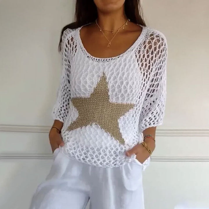 Jiah™ - Sternenmuster Strickpullover