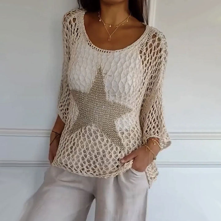 Jiah™ - Sternenmuster Strickpullover