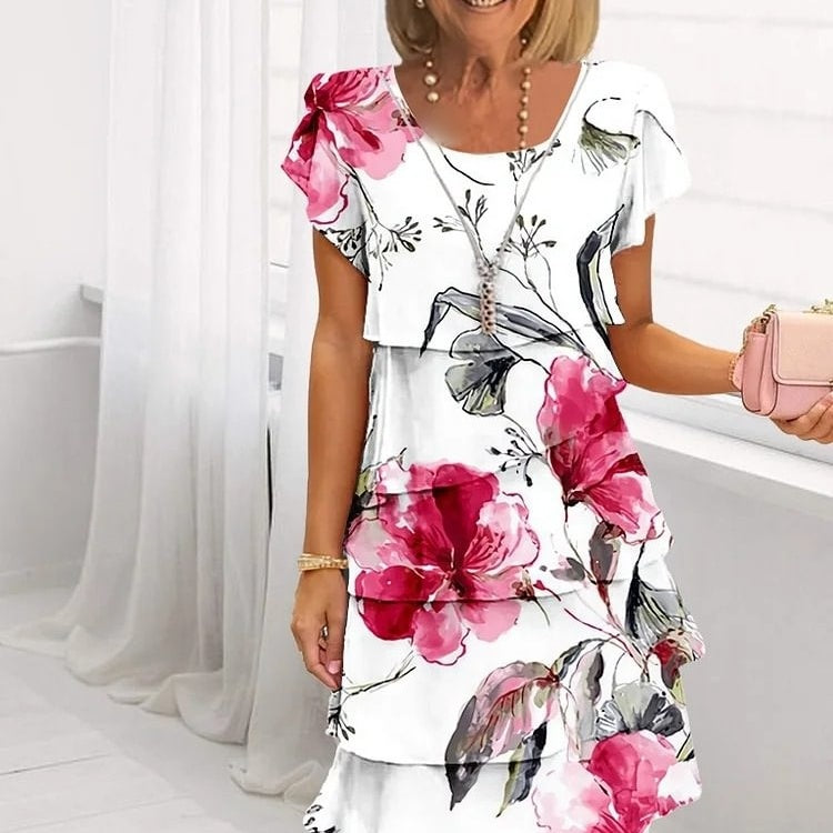 Lyra - Elegantes Blumenmuster Kleid