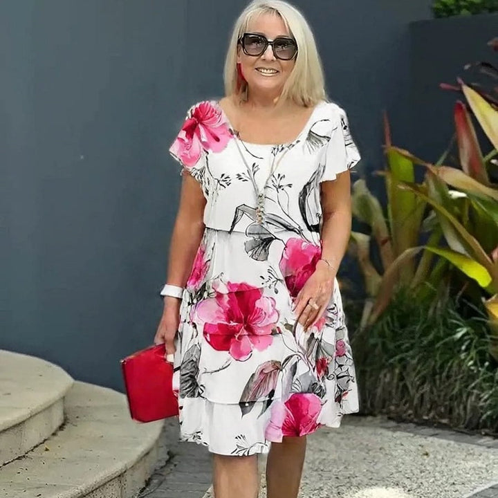Lyra - Elegantes Blumenmuster Kleid