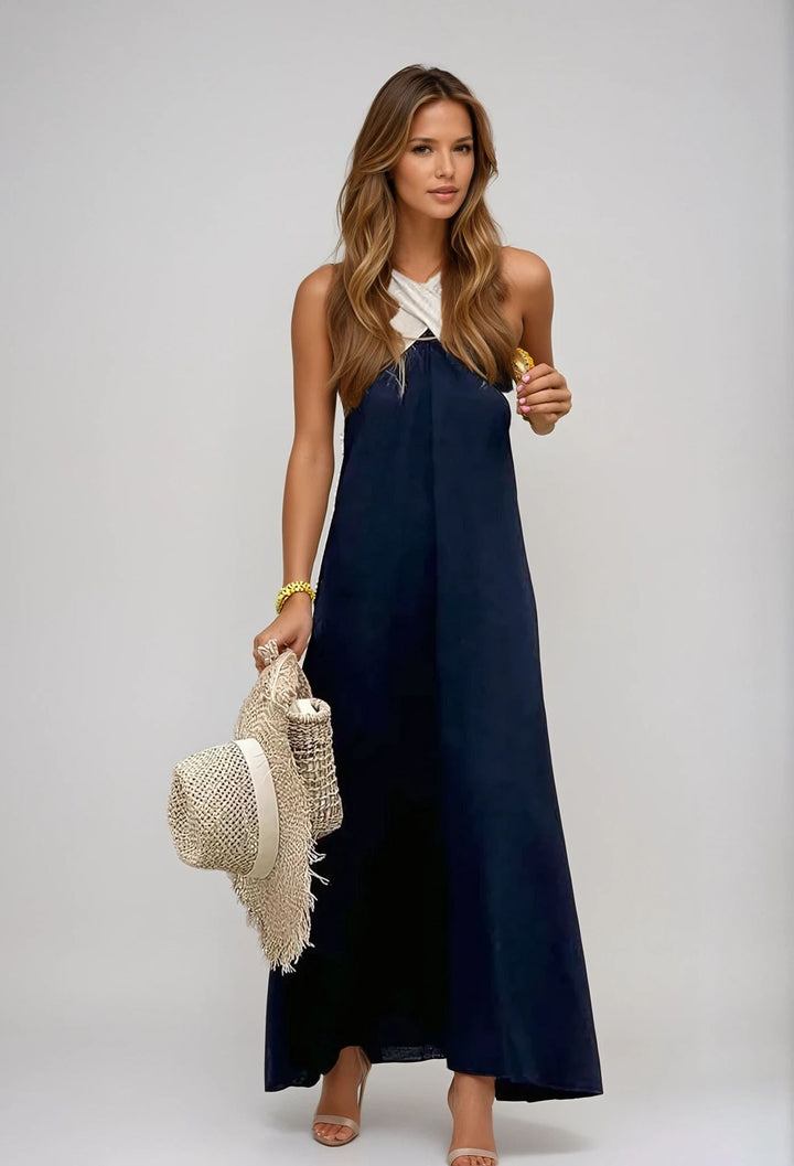 Nicole - Stilvolles Sommerkleid mit Kreuz-Ausschnitt