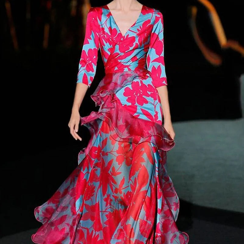 Indie - A-Linien-Rüschen-Abendkleid