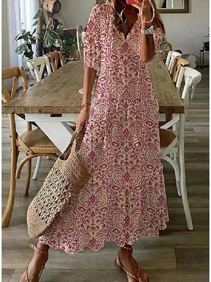 Sophia - Vintage Boho Sommerkleid mit V-Ausschnitt" can be rewritten as:

"Sophia - Bohemian Vintage Sommerkleid mit V-Ausschnitt